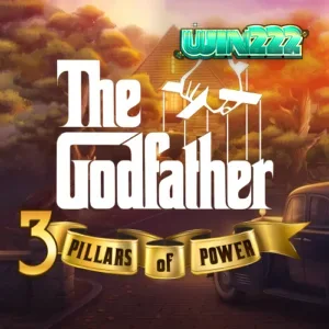 O painel principal do slot The Godfather: 3 Pillars of Power com seus três pilares de bônus em destaque.